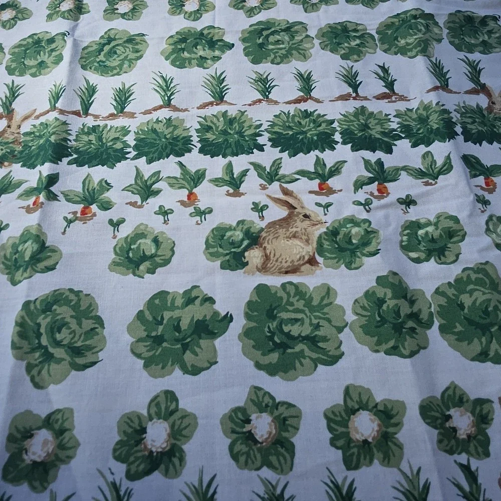 Wilton Court Bunny Garden Easter 51x51 Square Tablecloth Spring Rabbits Floral‎